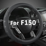 GIANT PANDA front view of steering wheel cover showing sleek black finish and fit benefit