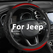 GIANT PANDA red steering wheel cover front view showing fit and color benefit