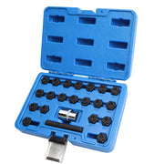 Gickbusus front view of full 22-piece wheel lock removal kit showing organized layout and portability
