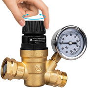 Gickbusus front view showing compact regulator protecting RV plumbing