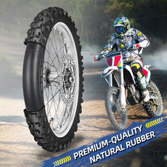 GICOOL inner tube mounted on a dirt bike wheel demonstrating fit and performance