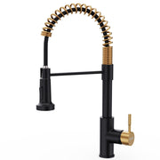 GIMILI front view of black and gold faucet showing modern design and easy cleaning