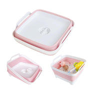 GIMWA collapsible dish basin front view showing compact, sturdy design and handles