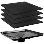Giokyi front view drain pan showing capacity and sturdy rim for efficient fluid capture