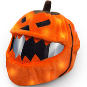 glahorse front view showing plush pumpkin cover and bright LED glow for visibility