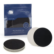 Glass Polish front packaging showing five 6 inch pads and brand name for reliable polishing