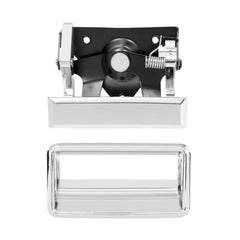 Gledewen chrome tailgate handle front view showing bright finish and restored look