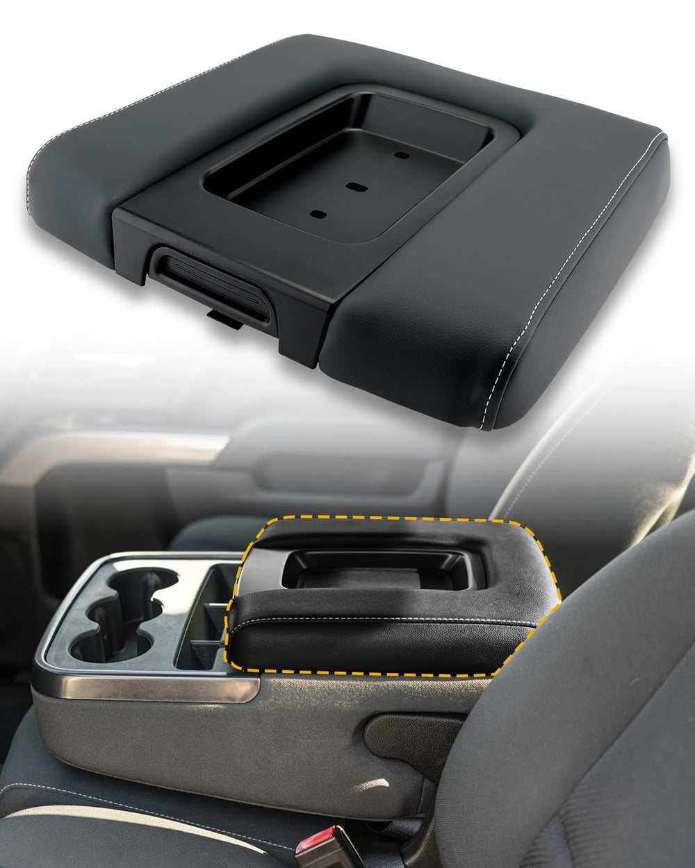 Gledewen front view armrest lid showing clean replacement and improved appearance