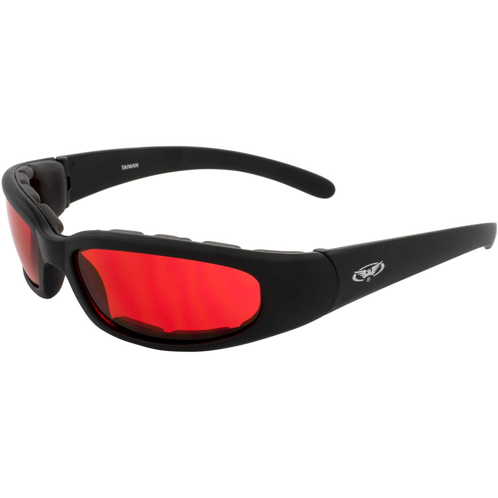 Global Vision front view showing padded frame and secure fit benefits