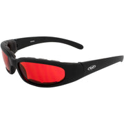 Global Vision front view showing padded frame and secure fit benefits