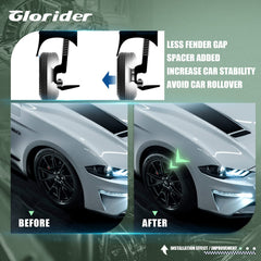 glorider spacer mounted on hub demonstrating added clearance benefit