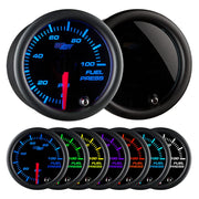 GlowShift front view of gauge showing dial and red needle, easy monitoring