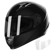 GLX GX11 front view showcasing compact shell and clear visor for confident protection