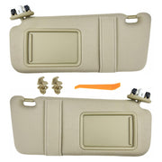GlymXia beige sun visor front view showing clean OEM fit and improved aesthetics
