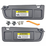GlymXia front view of both dark-gray sun visors showing factory fit benefit