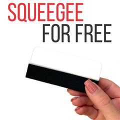 GO-GO.GROUP squeegee and instruction kit laid out for precise wet-method installation