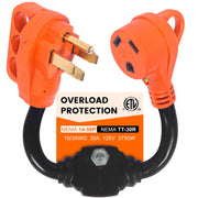 Gociean adapter front view showing secure 14-50P to TT-30R connection and easy operation