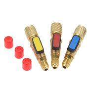 gohantee front view pack of three valves showing red blue yellow for quick identification