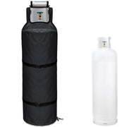 GoldenRaindrop front view of full propane tank cover protecting tank outdoors