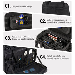 Golkcurx close-up of 600D water-resistant fabric protecting gear from moisture