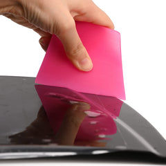 Gomake X-style squeegee detail bending around a curve, conforms to contoured panels