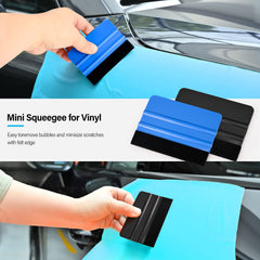 Close-up of Gomake felt edge protecting film and preventing scratches during smoothing