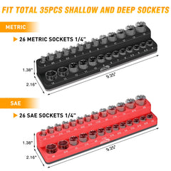 GOOACC labeled socket slots close-up for quick selection and organized storage