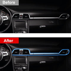 Goodream lighting along dashboard gap at night enhancing visibility