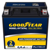Goodyear GYTX14L front view showing compact durable casing and ready-to-install benefit