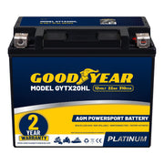 Goodyear GYTX20HL front view showing compact battery for easy installs