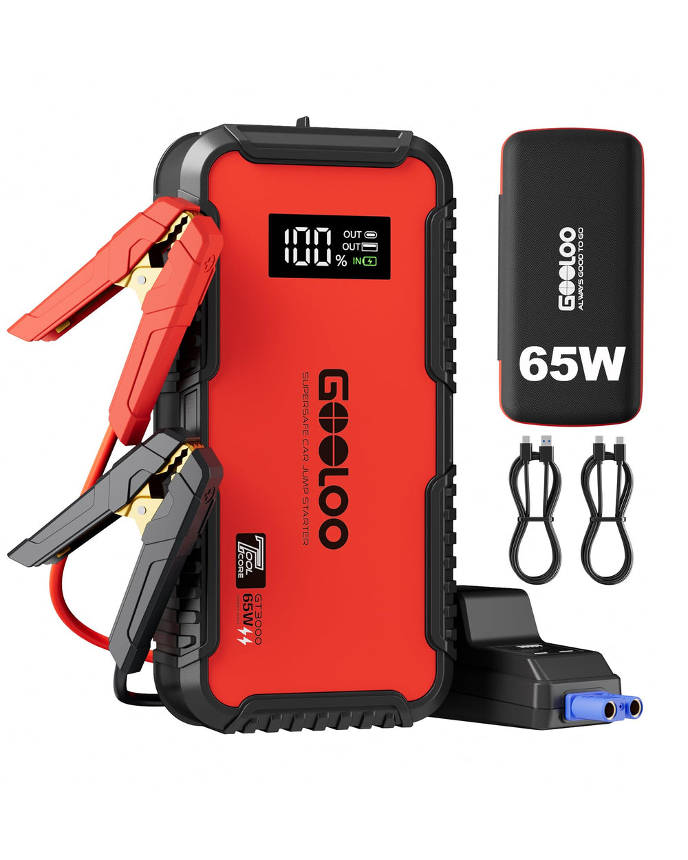GOOLOO GT3000 front view showing compact design for easy storage