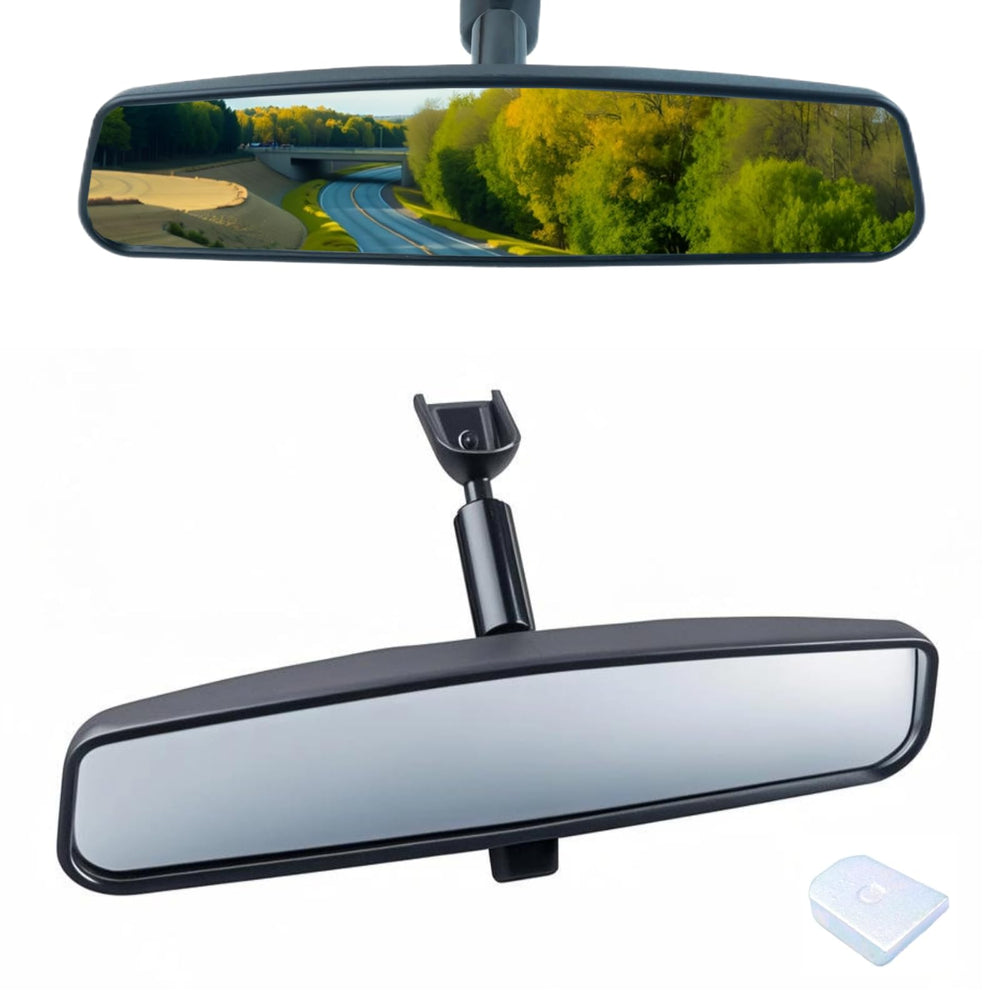 gopupu front view showing full 10.5 inch mirror and secure mount benefit