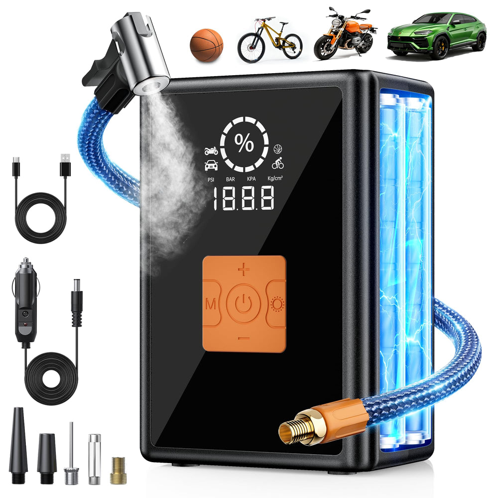 GOSSLIZE front view shows compact inflator and ergonomic grip benefit fast handling