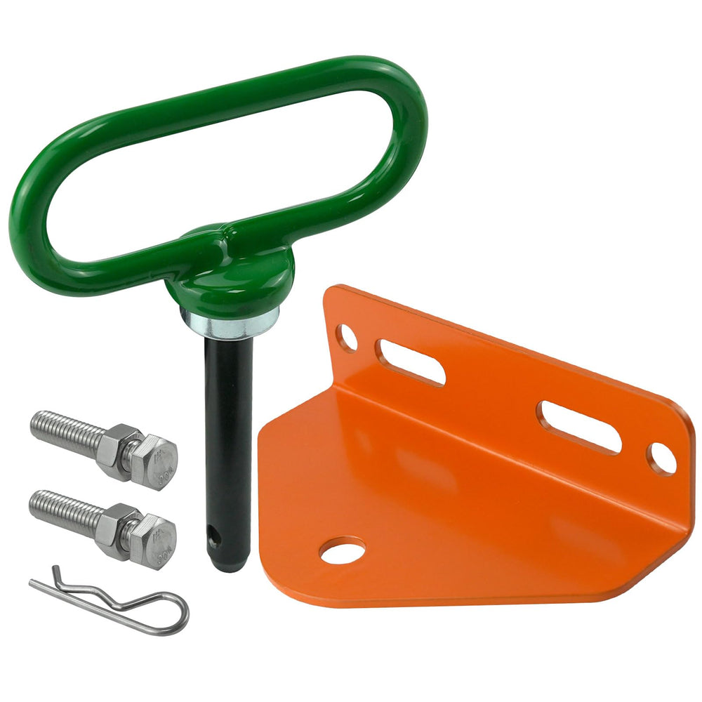 gradora front view hitch assembly showing durable steel construction and easy mounting benefit