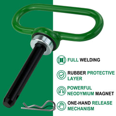 gradora magnetic pin closeup with neodymium magnet visible for secure anti-rattle benefit