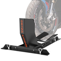 GRAND PITSTOP front view showing secure wheel hold and stable support