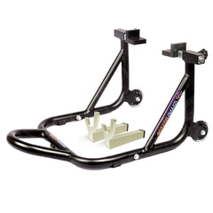 GRAND PITSTOP dismantled stand folded for compact storage and transport