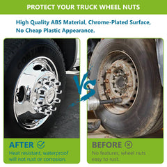 Grandroad auto installed on a semi truck wheel protecting lug nuts from rust