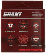 Grant installation kit front packaging showing included parts and fitment benefits