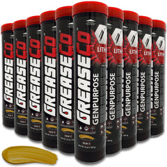 GREASECO front packaging showing 10-pack cartridges and clear labeling for quick selection