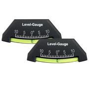 Green living front view of RV level gauge showing clear scale and compact shape for quick checks