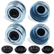 grepspud front view of four hub dust caps showing complete set and fit benefit