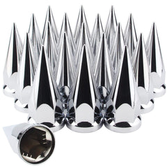 GREPSPUD front view spike lug nut covers showing chrome shine and visual impact