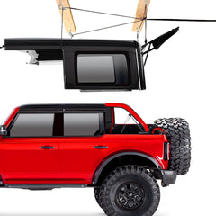 GRERTY front view hoist mounted with Jeep hardtop, saves floor space