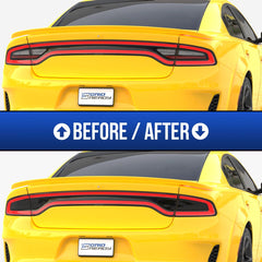 GRIDREADY installed overlays on Dodge Charger rear demonstrating cohesive blacked-out look