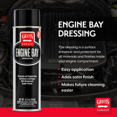 Griot's Garage spraying engine dressing on plastic with even coverage benefit