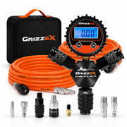 GRIZZEX gauge and four hoses showing quick multi-tire control benefit