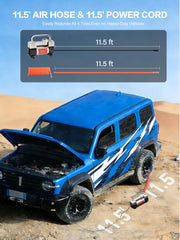 GSPSCN inflator in use on an SUV tire for quick roadside inflation convenience