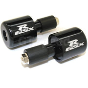 GT-Speed front view black CNC bar end showing laser engraving and OEM-style finish