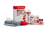 Gtechniq front packaging showing full six-piece glass kit and benefits